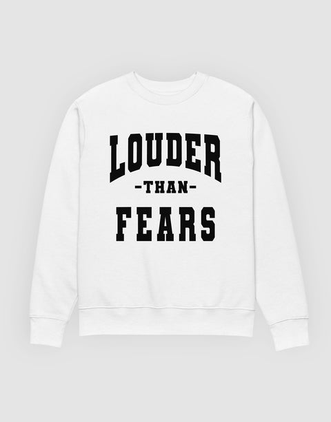 Unisex Longsleeve Louder than Fears White - Front View