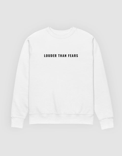 Unisex Longsleeve Louder than Fears White - Front View