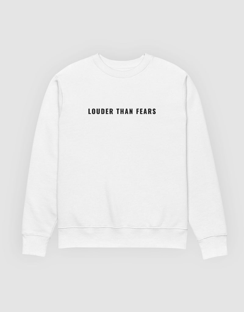 Unisex Longsleeve Louder than Fears White - Front View