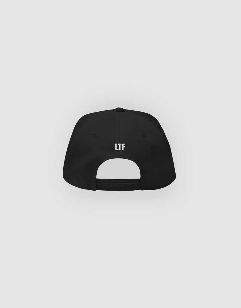 Unisex Louder than fears Logo Embroidery Snapback Black Back