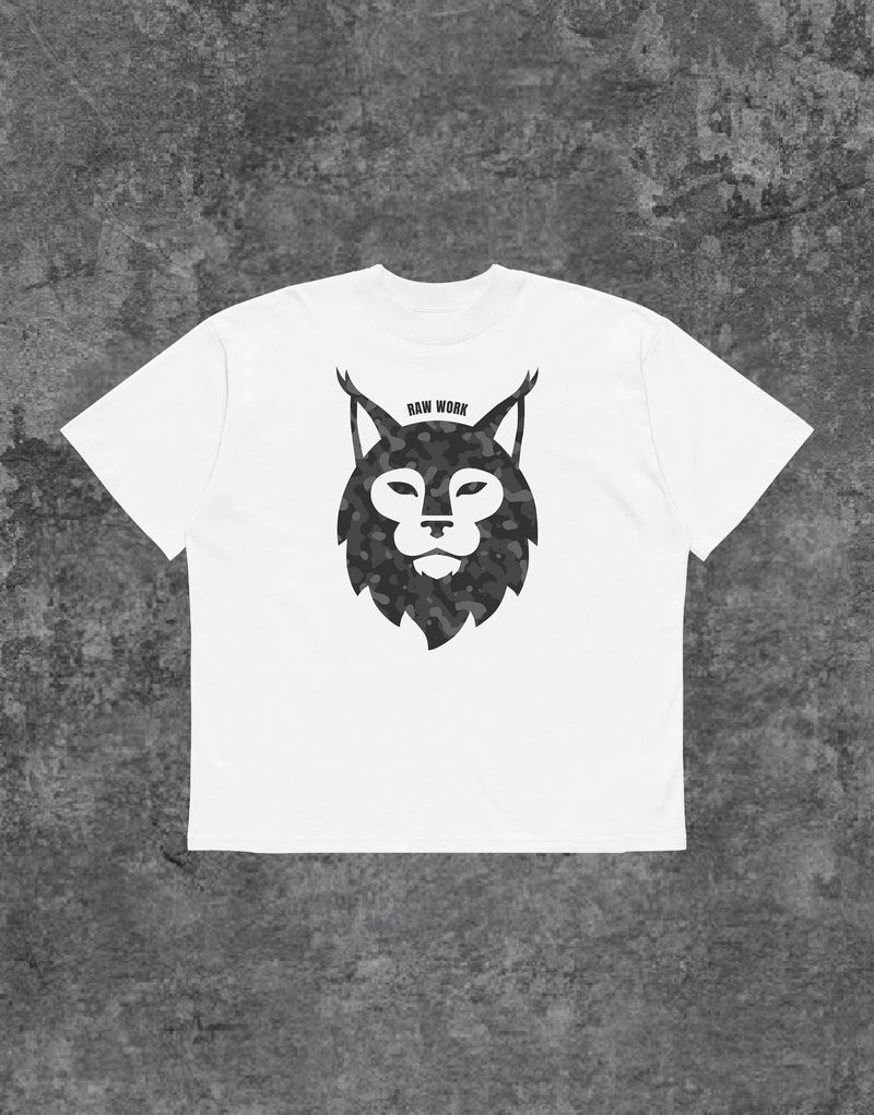Unisex Lynx Camouflage Tshirt White - Front View