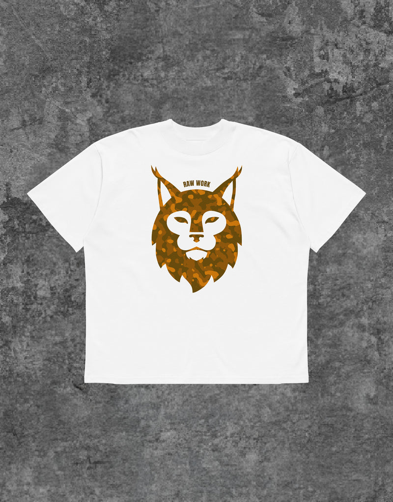 Unisex Lynx Camouflage Tshirt White - Front View