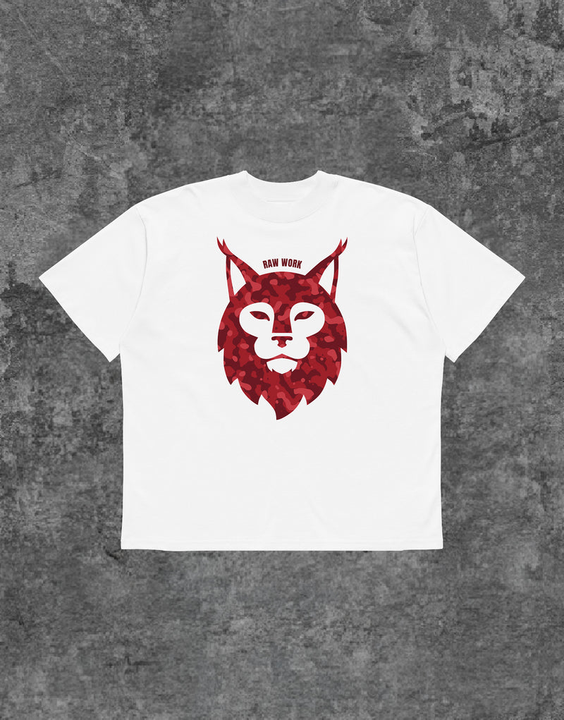 Unisex Lynx Camouflage Tshirt White - Front View