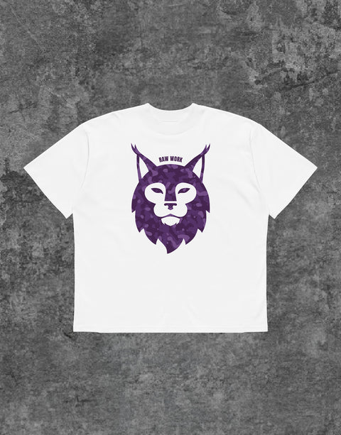 Unisex Lynx Camouflage Tshirt White - Front View