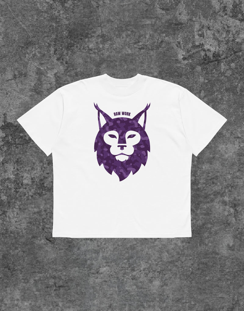 Unisex Lynx Camouflage Tshirt White - Front View