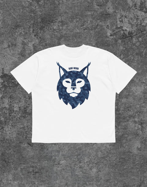 Unisex Lynx Camouflage Tshirt White - Front View