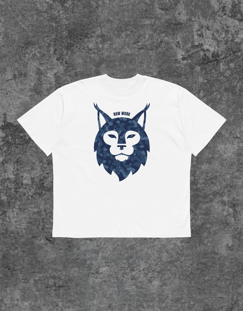 Unisex Lynx Camouflage Tshirt White - Front View