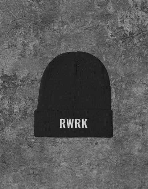 Unisex RWRK Logo Embroidery Beanie Black