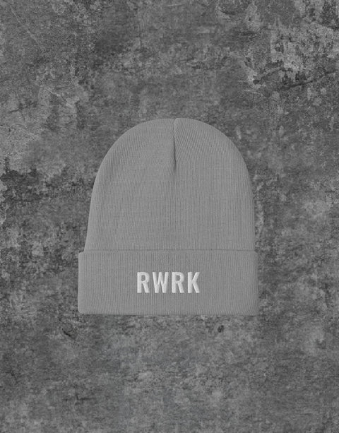 Unisex RWRK Logo Embroidery Beanie Gray