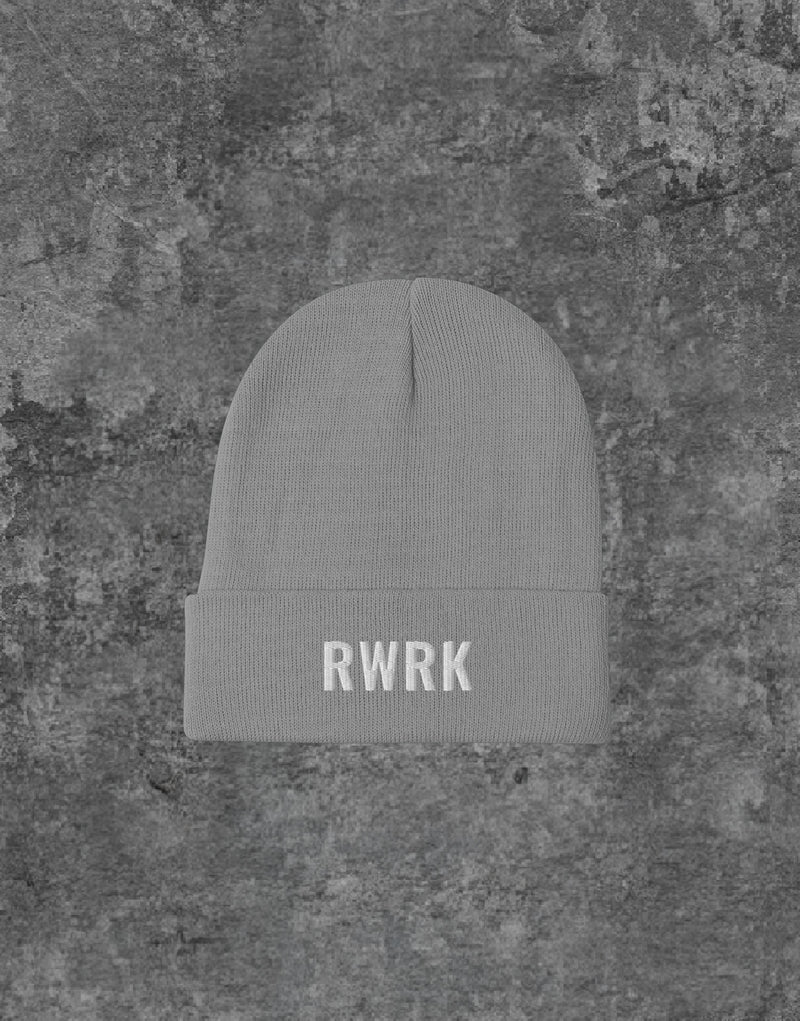 Unisex RWRK Logo Embroidery Beanie Gray