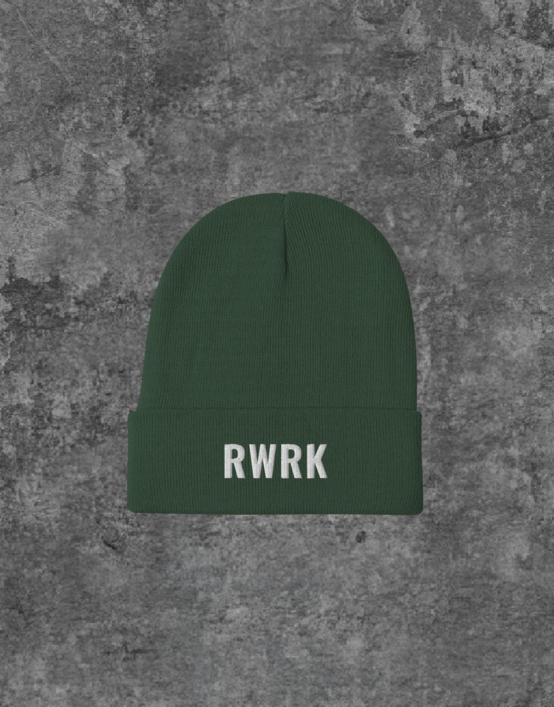 Unisex RWRK Logo Embroidery Beanie Green