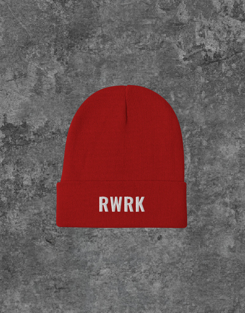 Unisex RWRK Logo Embroidery Beanie Red