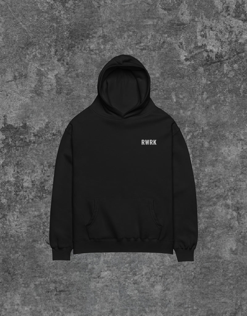 Unisex RWRK Logo Embroidery Hoodie Black - Front View