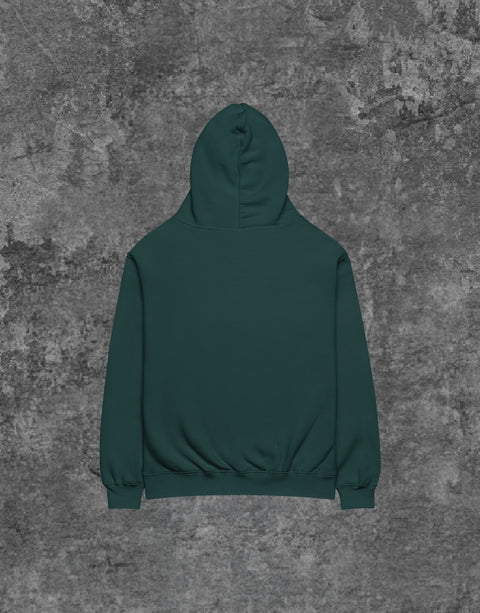 Unisex RWRK Logo Embroidery Hoodie Green - Back View