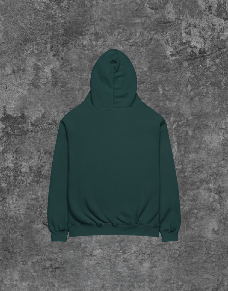 Unisex RWRK Logo Embroidery Hoodie Green - Back View