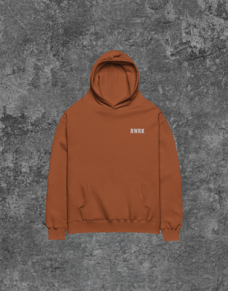 Unisex RWRK Logo Embroidery Hoodie Orange - Front View