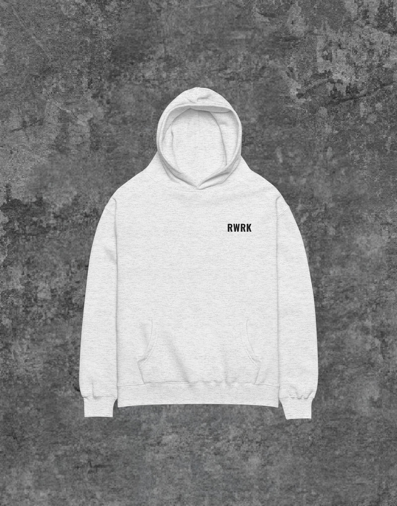 Unisex RWRK Logo Embroidery Hoodie White - Front View