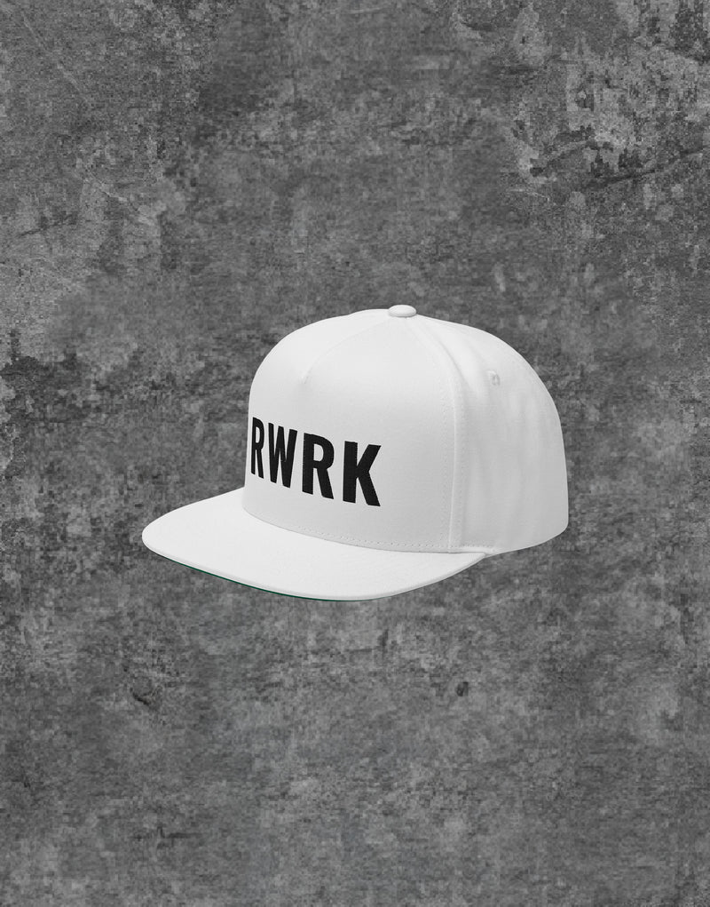 Unisex RWRK Logo Embroidery Snapback White Side