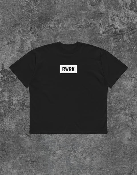 Unisex RWRK Tshirt Box Black - Front View