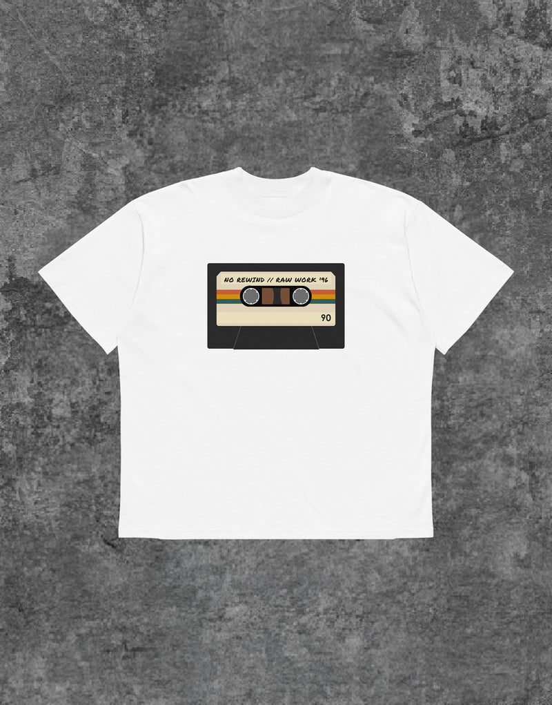 Unisex Retro Tshirt No Rewind White - Front View